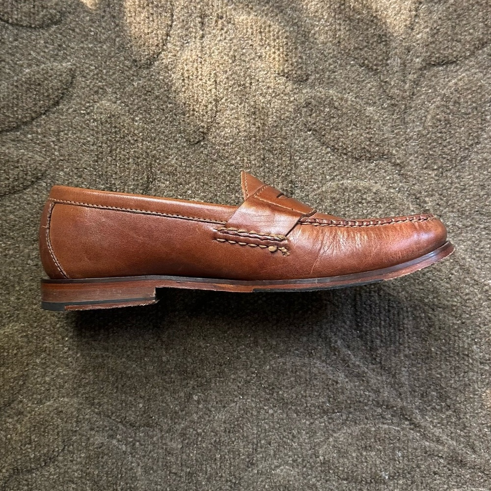 Men's Cole Haan Sz 9 Grand OS Pinch Hand Sewn Tan Leather Penny Loafer 2013 - Picture 7 of 13